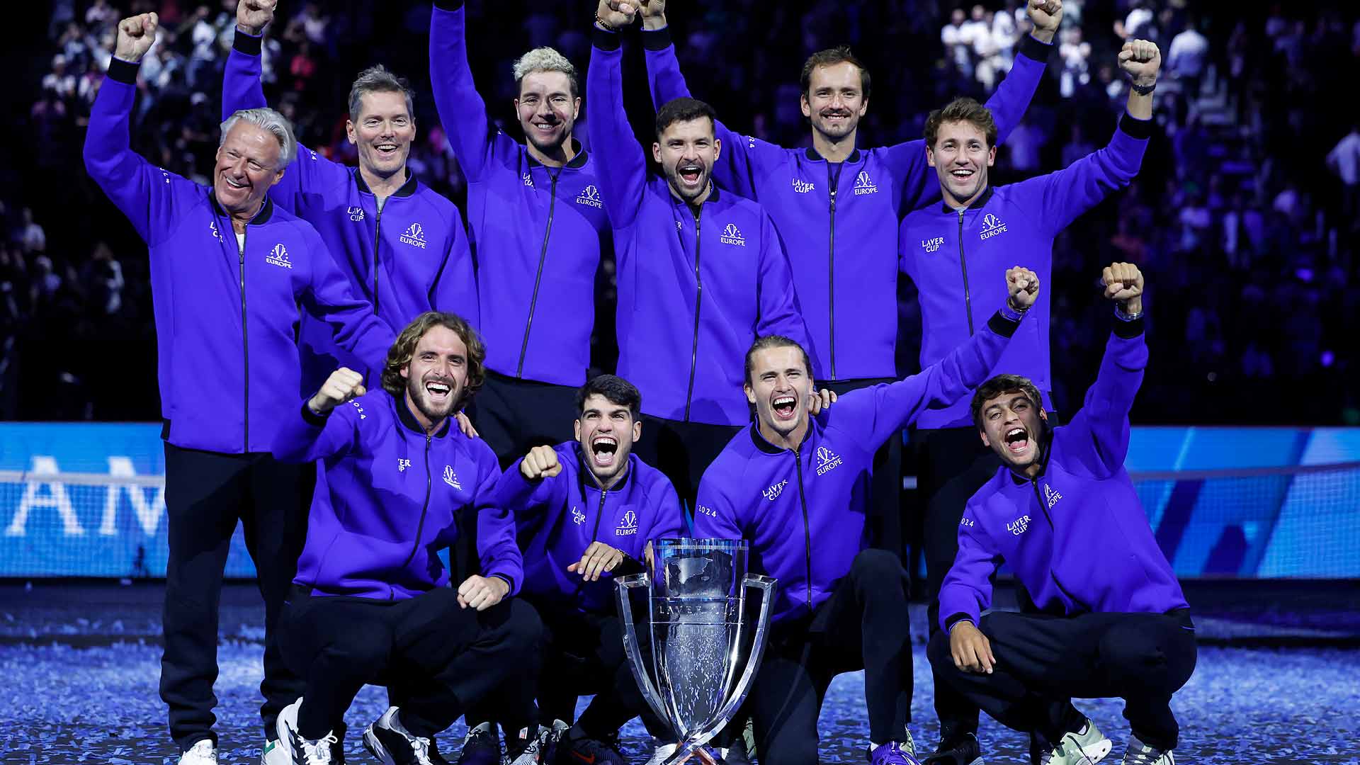Team Europe celebrates its Laver Cup victory in Berlin.