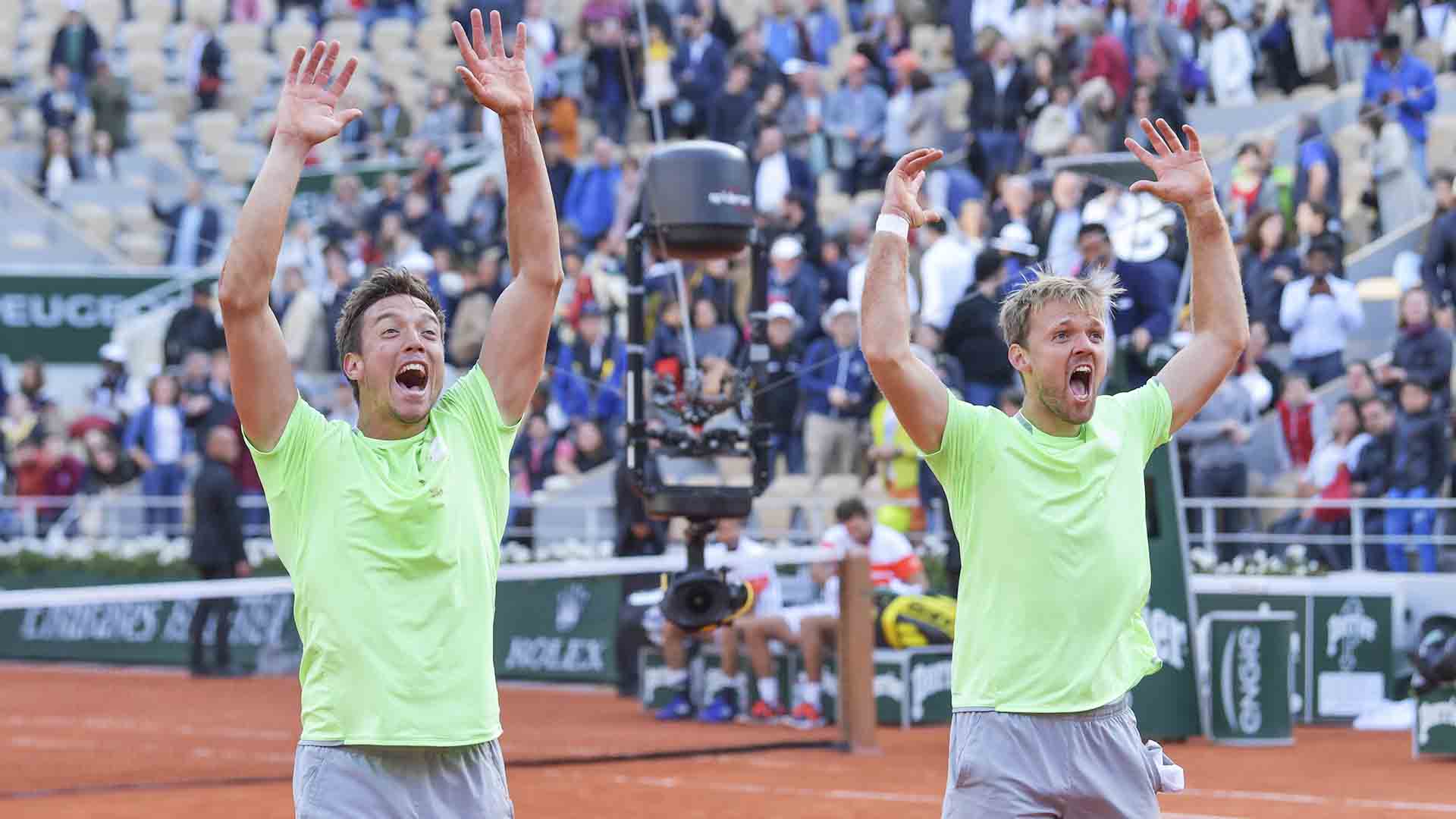 Andreas Mies and Kevin Krawietz win their first Grand Slam title at Roland Garros.