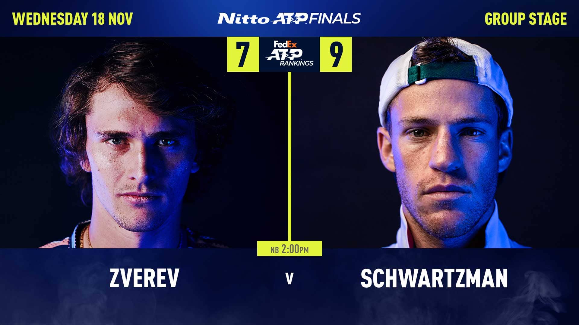 Alexander Zverev will face Diego Schwartzman in the second match of Group Tokyo 1970 at the ...