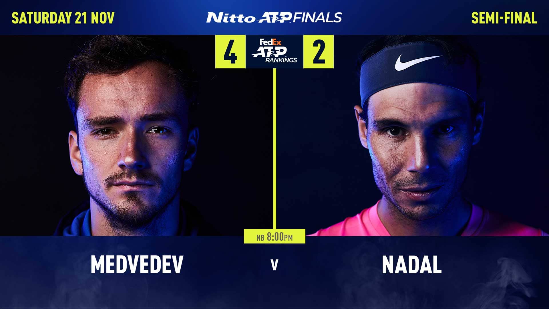 Daniil Medvedev is seeking his first win in four ATP Head2Head clashes against Rafael Nadal.