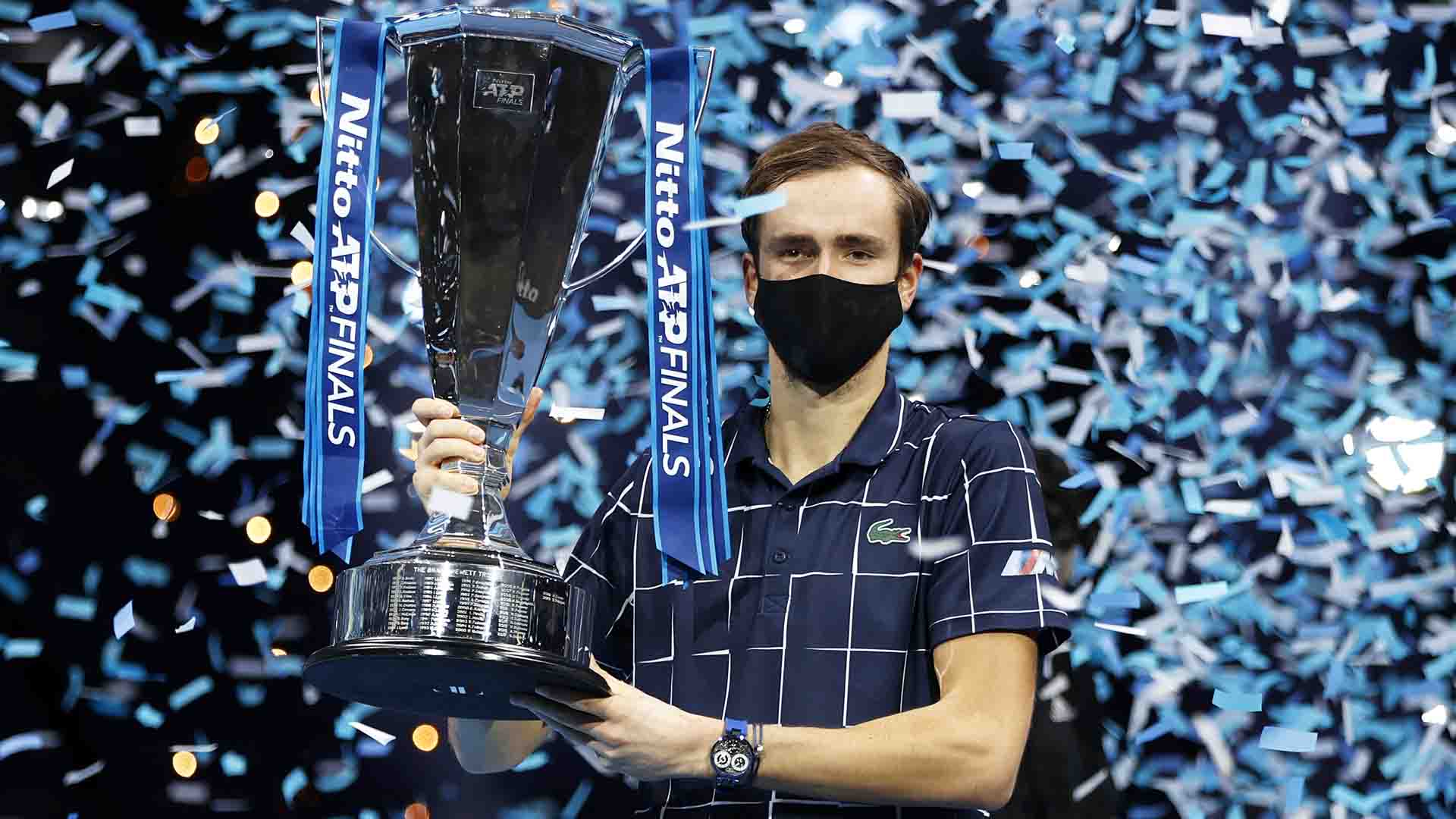 Daniil Medvedev captured the 2020 Nitto ATP Finals trophy with an unbeaten 5-0 record.
