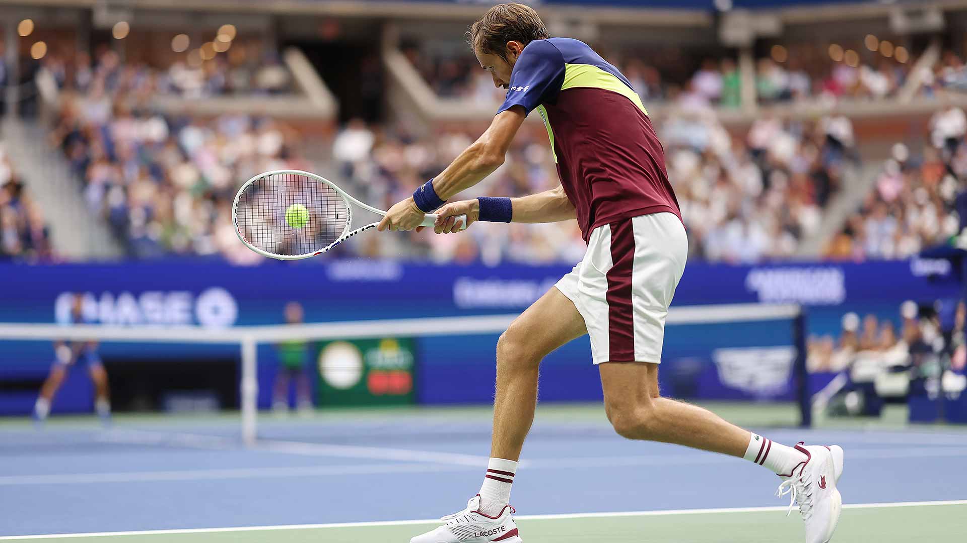Daniil Medvedev held a set point in the second set against Novak Djokovic.
